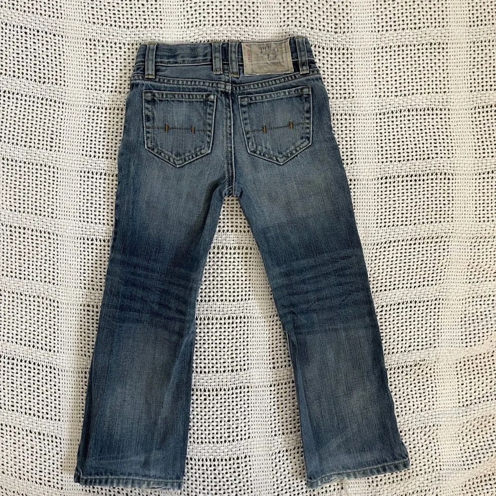 Polo Ralph Lauren Boys Distressed Jeans Size 5 Denim Adjustable Waist